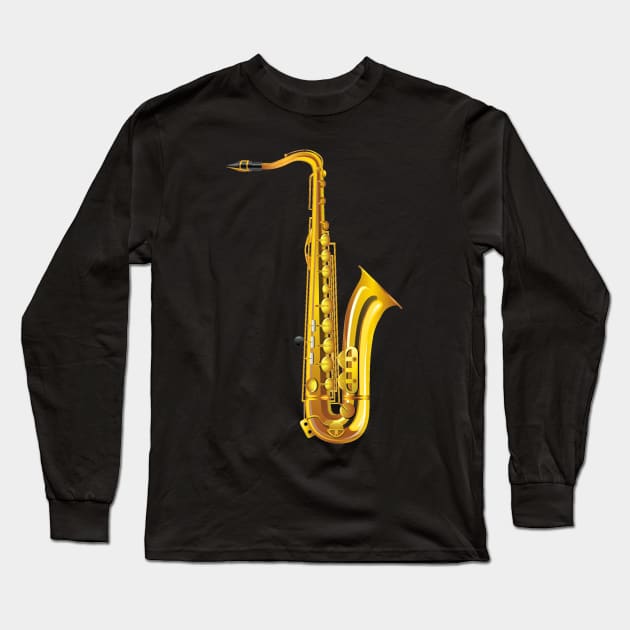 Saxophone Long Sleeve T-Shirt by skycloudpics